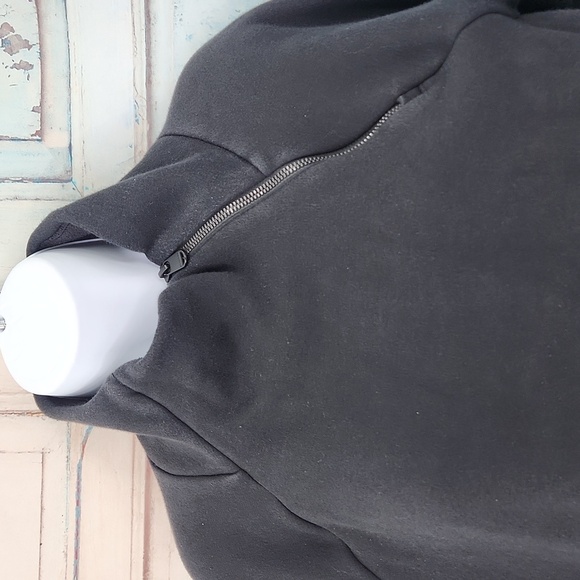 Athleta Cozy Karma Asymmetrical Pullover Sweatshirt in Black - Picture 3 of 9